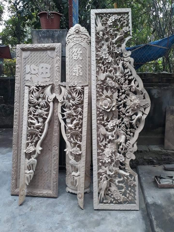 Cửa Võng HOành Phi Câu ĐỐi gỗ Dổi Mộc