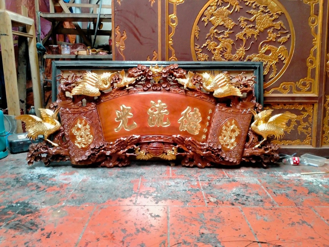 Cuốn Thư Tùng Hạc Thếp vàng 9999 đẹp