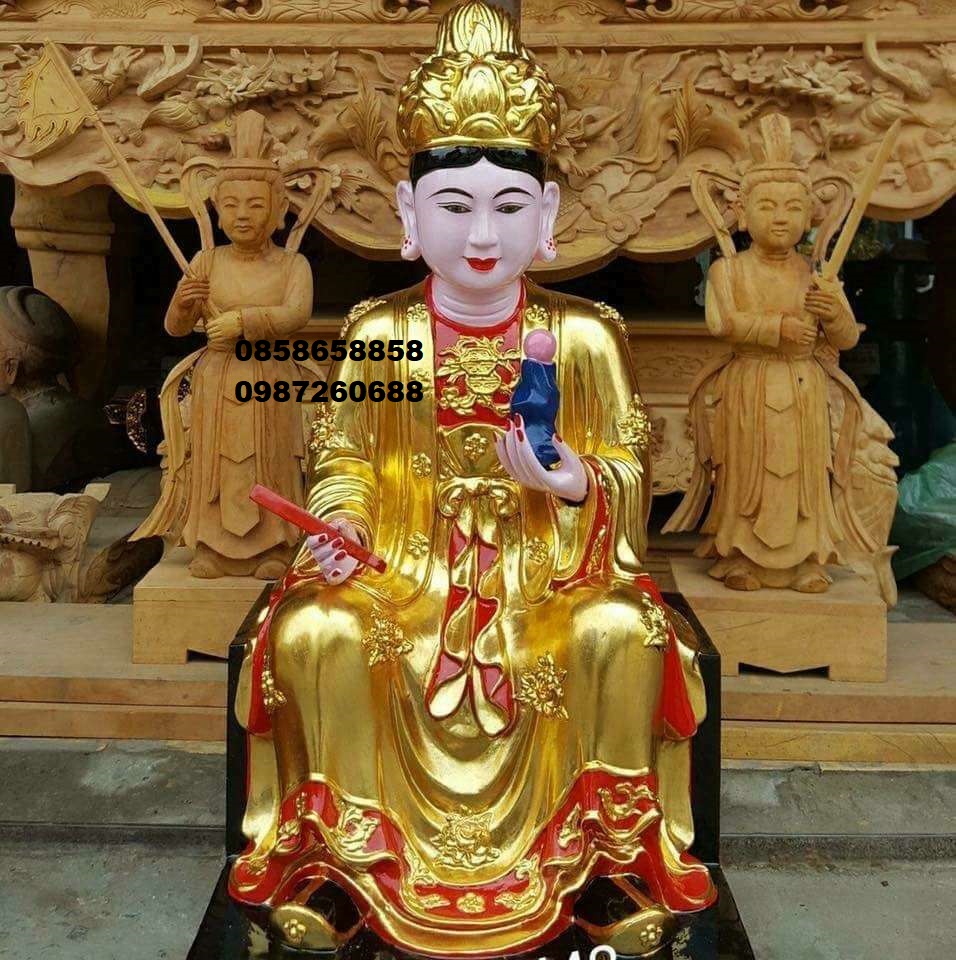 Tượng Mẹ Ngũ Hành Nương Nương Bằng Gỗ Mít