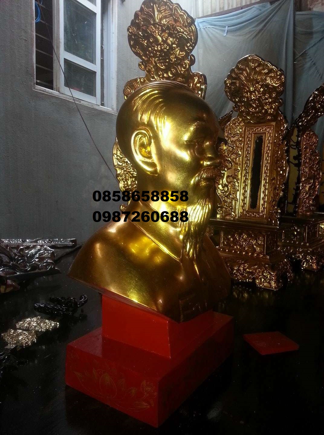 Làng nghề Sơn Đồng làm đồ thờ dát vàng ta 9999