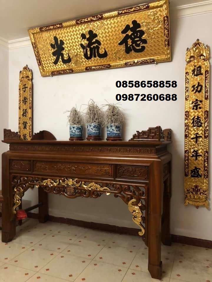 Mẫu bàn thờ phật chung với gia tiên